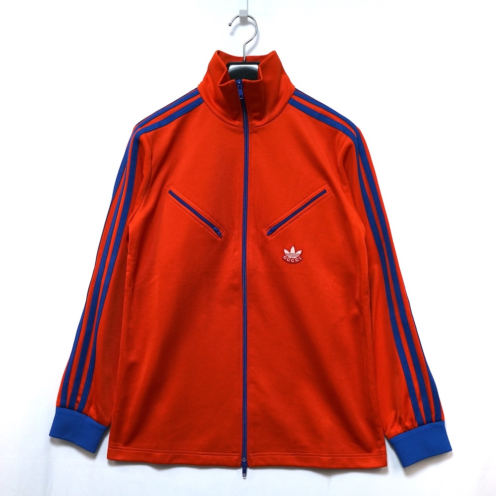 GUCCI adidas Zip Sweatshirt グッチ アディダス ジップ スウェットシャツ トラックジャケット オレンジ ブルー Sサイズ 724623 XJEGU