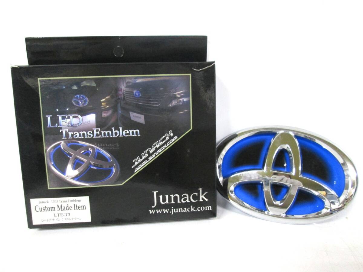 【0402h A2667】 ジュナック Junack LEDトランスエンブレム ウィッシュ TOYOTA 箱付き コード欠品 動作未確認 ジャンク 