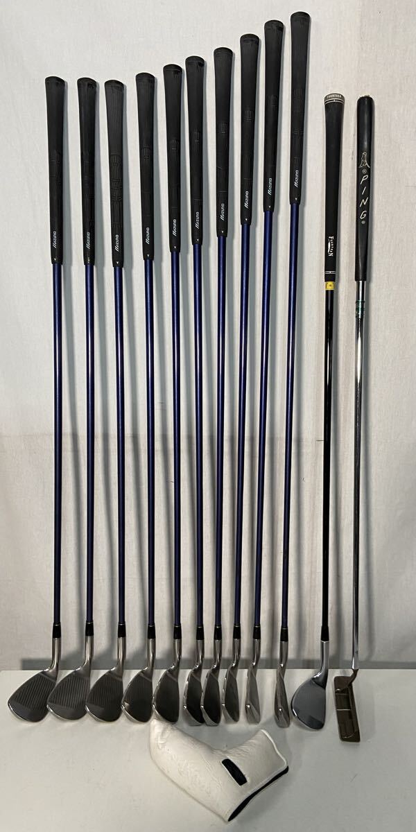 N【500円スタート】MIZUNO ゴルフクラブ セット アイアン パター ミズノ Notus 3.4.5.6.7.8.9.F.P.S /FOURTEEN MT28J 52/PING パター