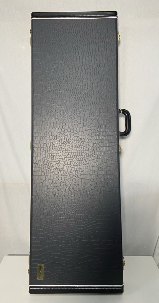 H【500円スタート】History ギターケース ハードケース ワニ柄調 クロコダイル調 ヒストリー ブラック ストラト/テレキャス用 約123×40cm