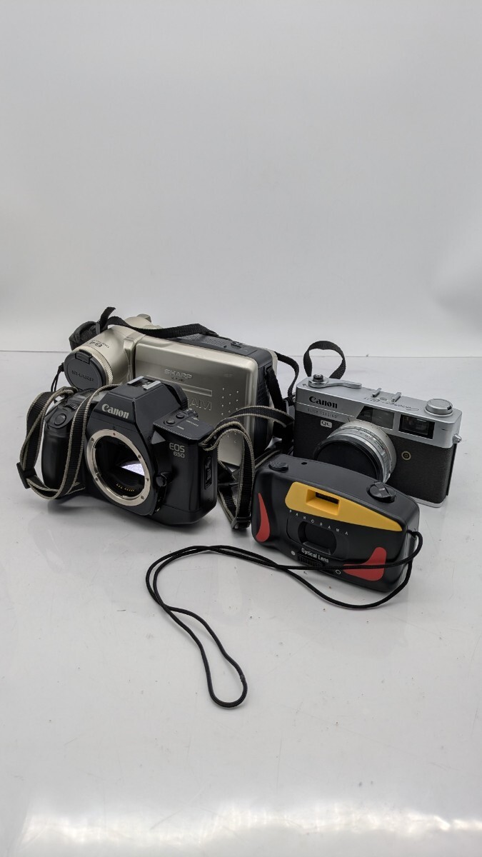 A2【500円スタート】カメラ まとめ 4点 Canon SHARP Topico フィルムカメラ EOS650 Canonet QL17 VL-EL480 キャノン シャープ トピコ