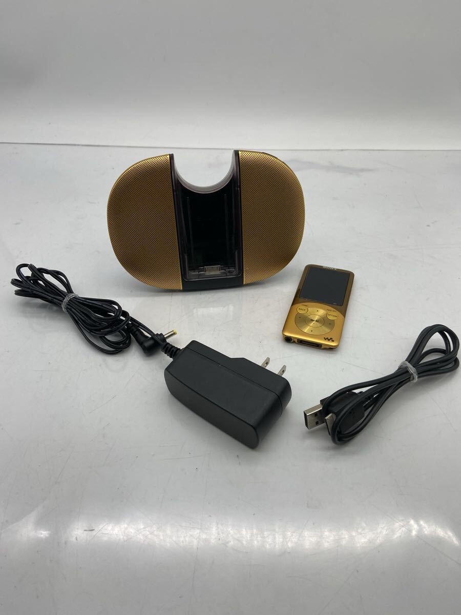 E【500円スタート】 SONY WALKMAN NW-S754/スピーカー SRS-NWGT015 ソニー ウォークマン 音楽プレーヤー ゴールド 