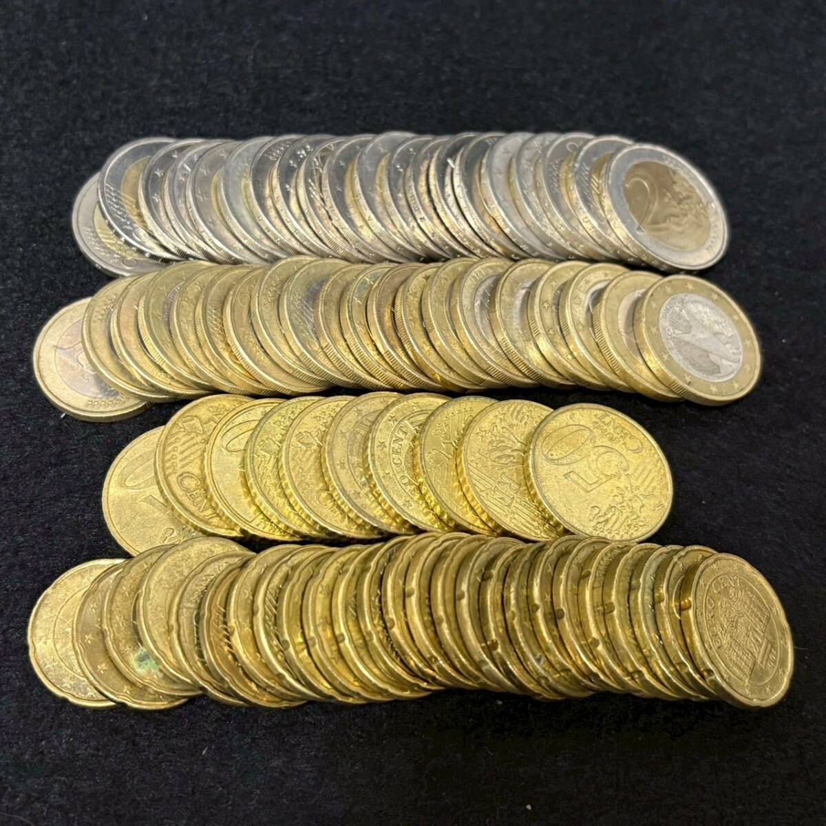 ■ 1円〜【まとめ売り】 ユーロ 合計 70ユーロ 2ユーロ 20枚 1ユーロ 20枚 50ユーロセント 10枚 20ユーロセント 25枚 硬貨 コイン K163822