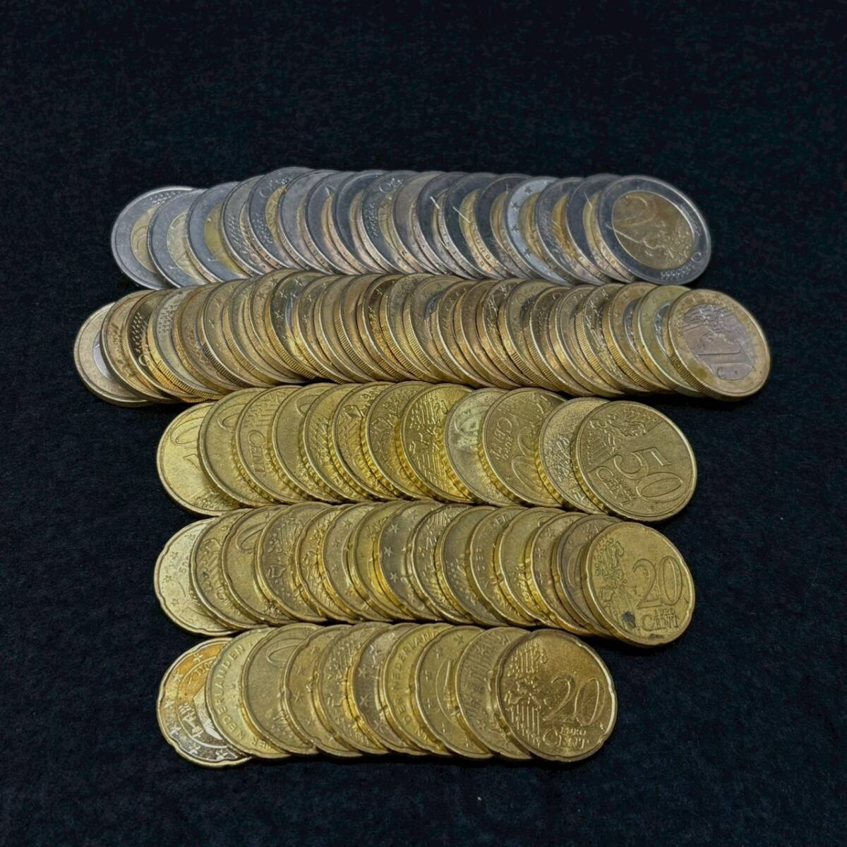 ■ 1円〜【まとめ売り】 ユーロ 合計 70ユーロ 2ユーロ 17枚 1ユーロ 25枚 50ユーロセント 12枚 20ユーロセント 25枚 外国 コイン K163821