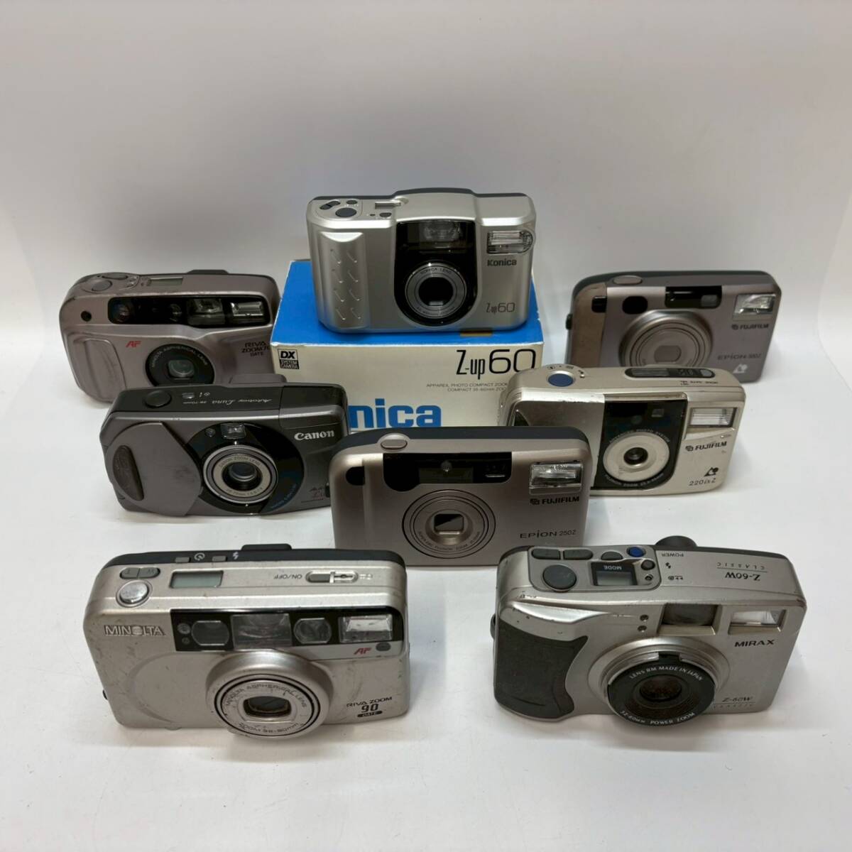 ■ 1円〜【まとめ売り】 コンパクトフィルムカメラ 8点 まとめ Canon MINOLTA KONICA FUJIFILM MIRAX フィルムカメラ カメラ K163953