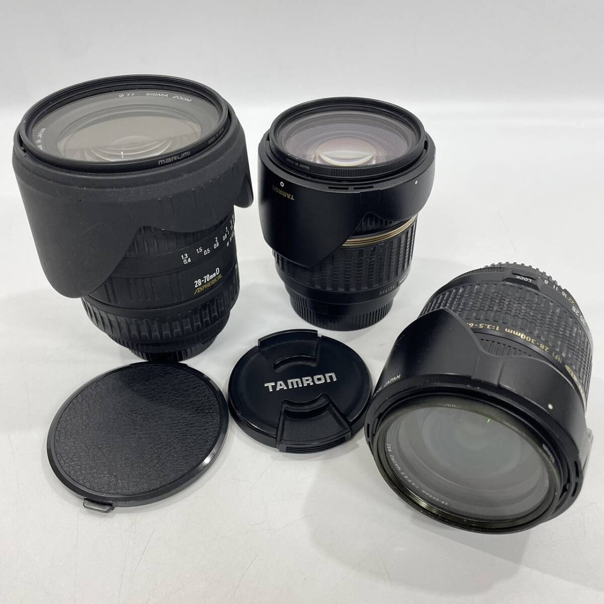 ■ 1円〜【まとめ売り】 カメラレンズ 3点 まとめ TAMRON タムロン SIGMA シグマ 28-300mm 17-50mm 28-70mm 望遠 ズーム レンズ K163913