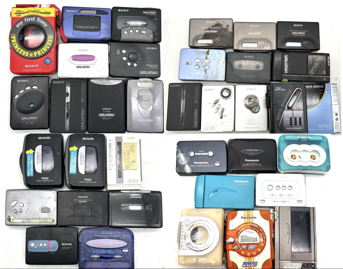 カセットプレーヤー 36台 まとめ カセットレコーダー ウォークマン SONY AIWA SANYO Victor Panasonic WM-F3030 WM-RX707 他