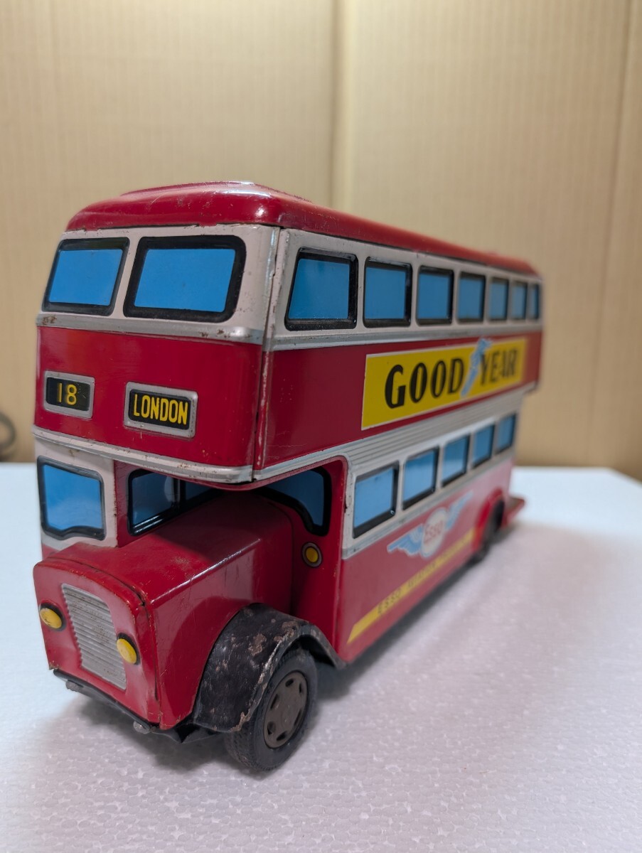 1960年代 昭和当時物 ブリキ玩具 輸出用 林製作所 エーワン ASAKUSATOY ダブルデッカーバス DOUBLE DECKER BUS MADE IN JAPAN LONDON BUS