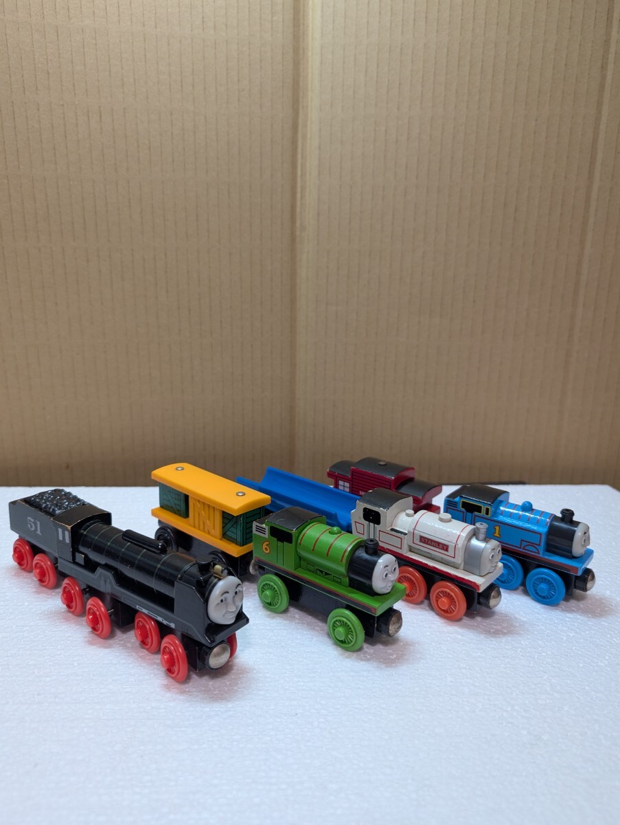 絶版 THOMAS&FRIENDS WOODENRAILWAY トーマス木のおもちゃ STANLEY THOMAS PERCY HIRO BOXCAR SODORLINECABOOSE BARRELCAR 7台セット