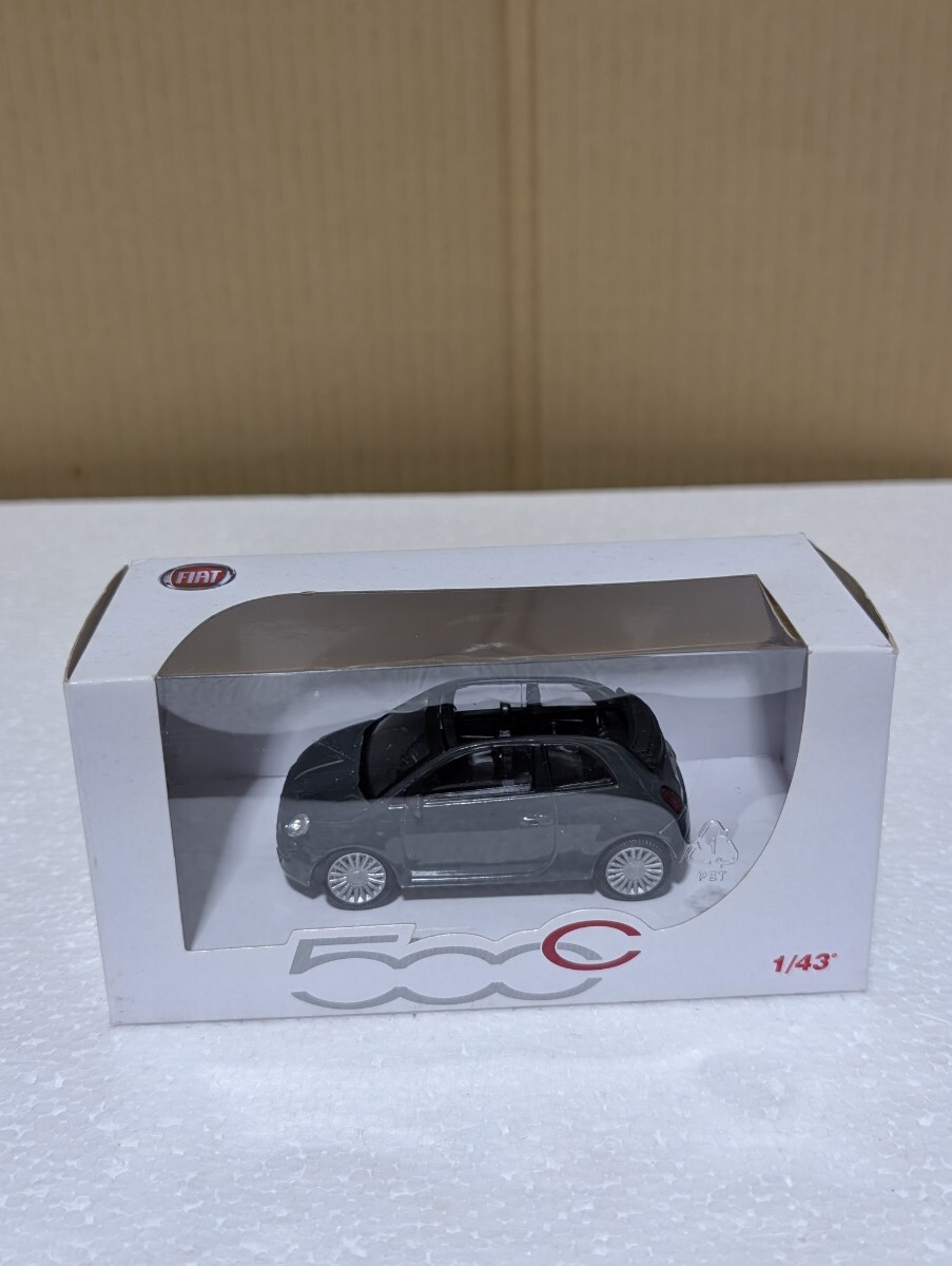 絶版ミニカー 非売品 ディーラーノベルティミニカー FIAT 500C カブリオレ グレー 1/43 Fiat500 Cabrio ディーラー特注