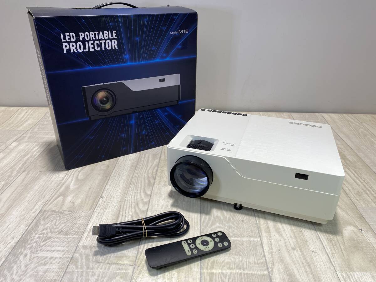 【☆】GOODEE LED-PORTABLE プロジェクター ポータブル M18【通電確認済/現状品】（PN6D-47）