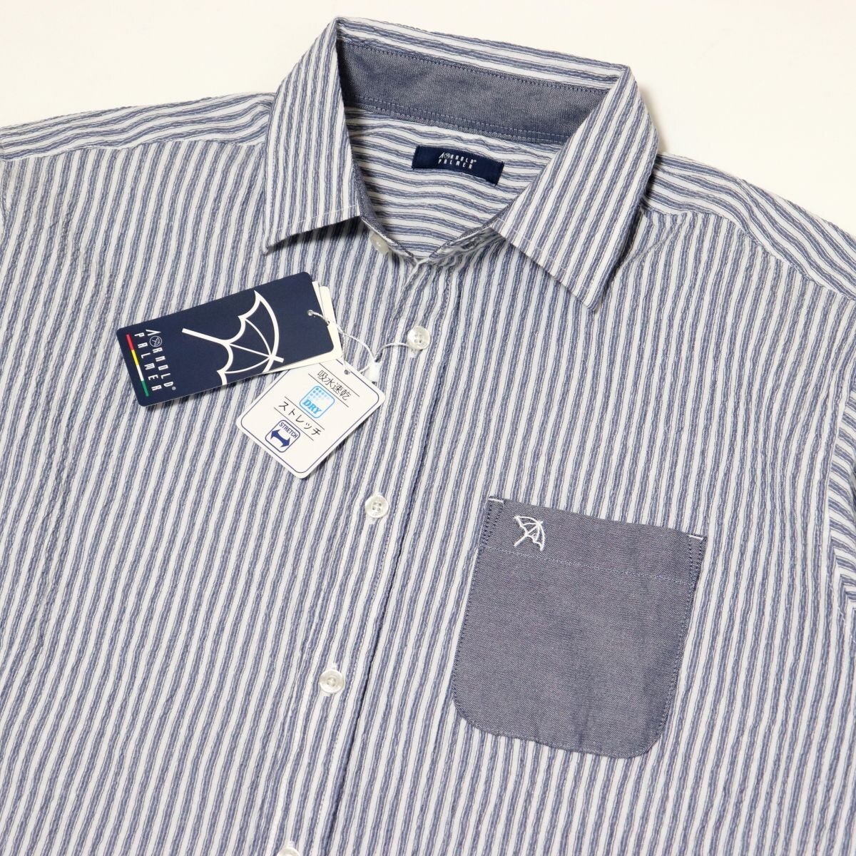 ●送料390円可能商品 アーノルドパーマー ARNOLD PALMER 新品 メンズ 吸水速乾 ストレッチ 半袖 シャツ [8901552-73-M] 一 三 壱★QWER★