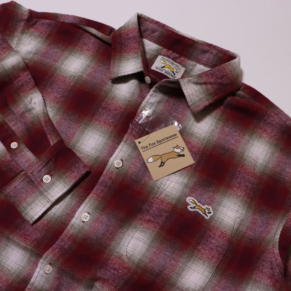 ★ペニーズ PENNEYS 新品 メンズ 胸ポケット ワンポイントロゴ刺繍 長袖 チェック柄 ネルシャツ Mサイズ [SH1572921N-M] 一 三 壱★QWER★