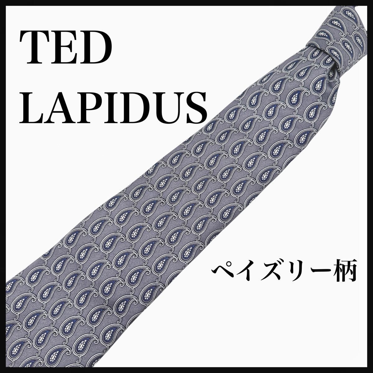 TED LAPIDUS ネクタイ　ペイズリー柄 総柄 グレー系　フランス製