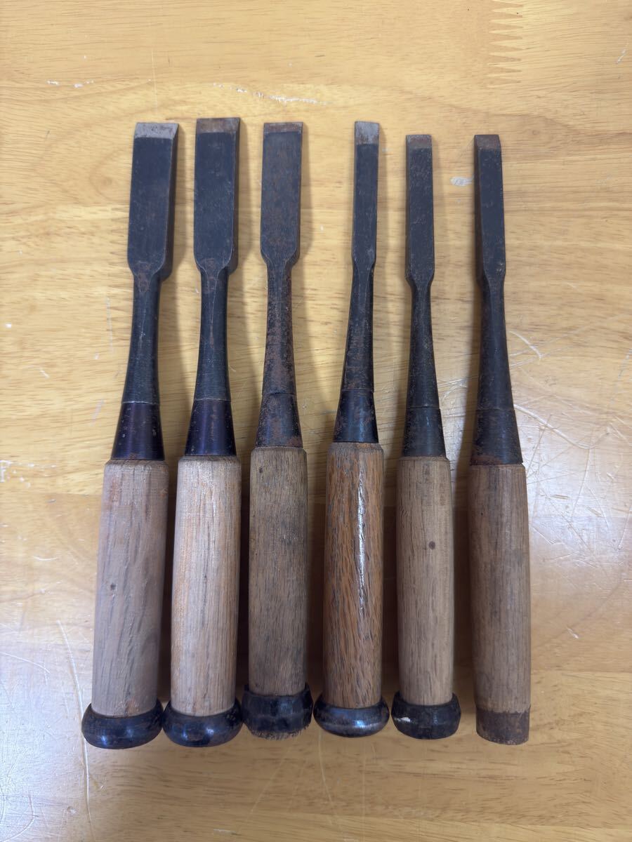 木工のみ 6本セット 平のみ 15mm×3本 8mm×3本 大工道具 木工工具 中古 現状品
