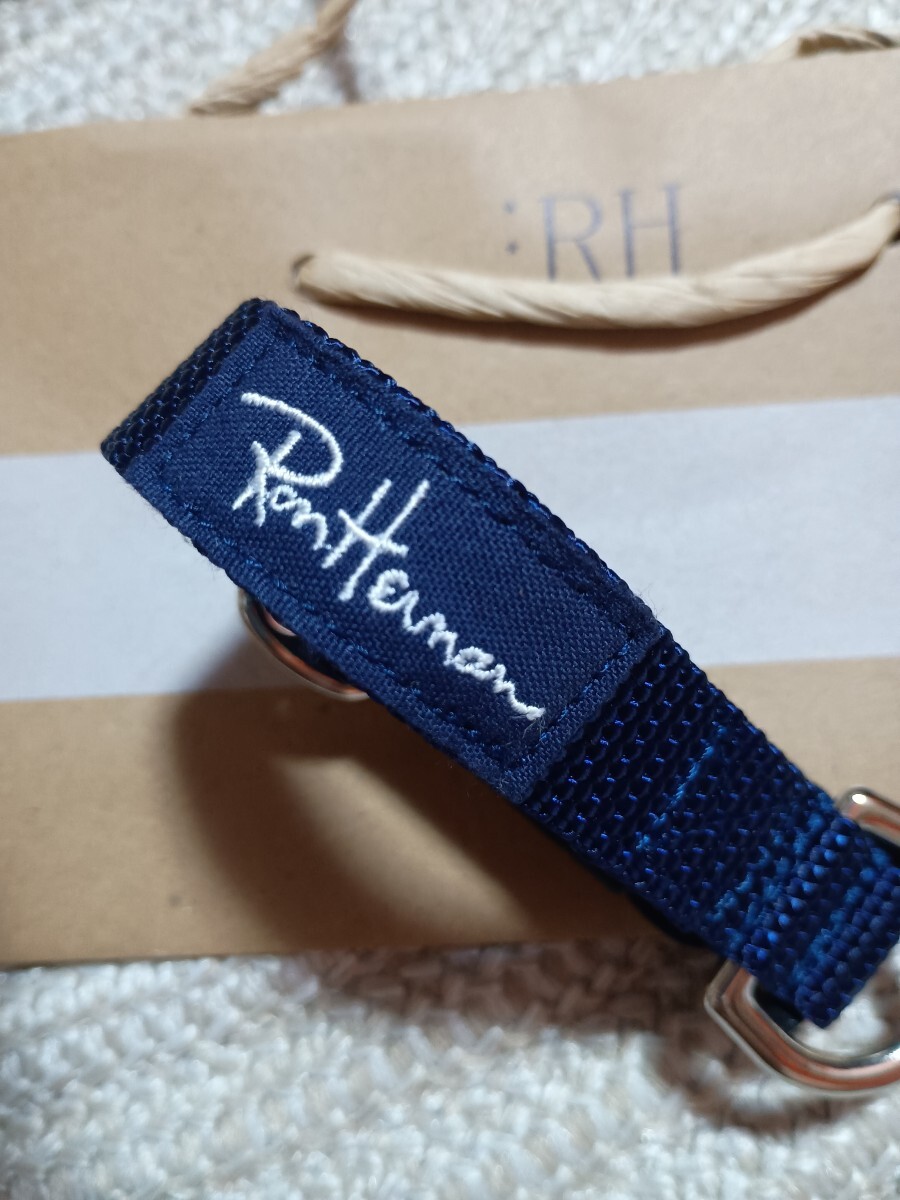 新品 未使用 Ron harman ロンハーマン キーホルダー キーリング ネイビー バックル付
