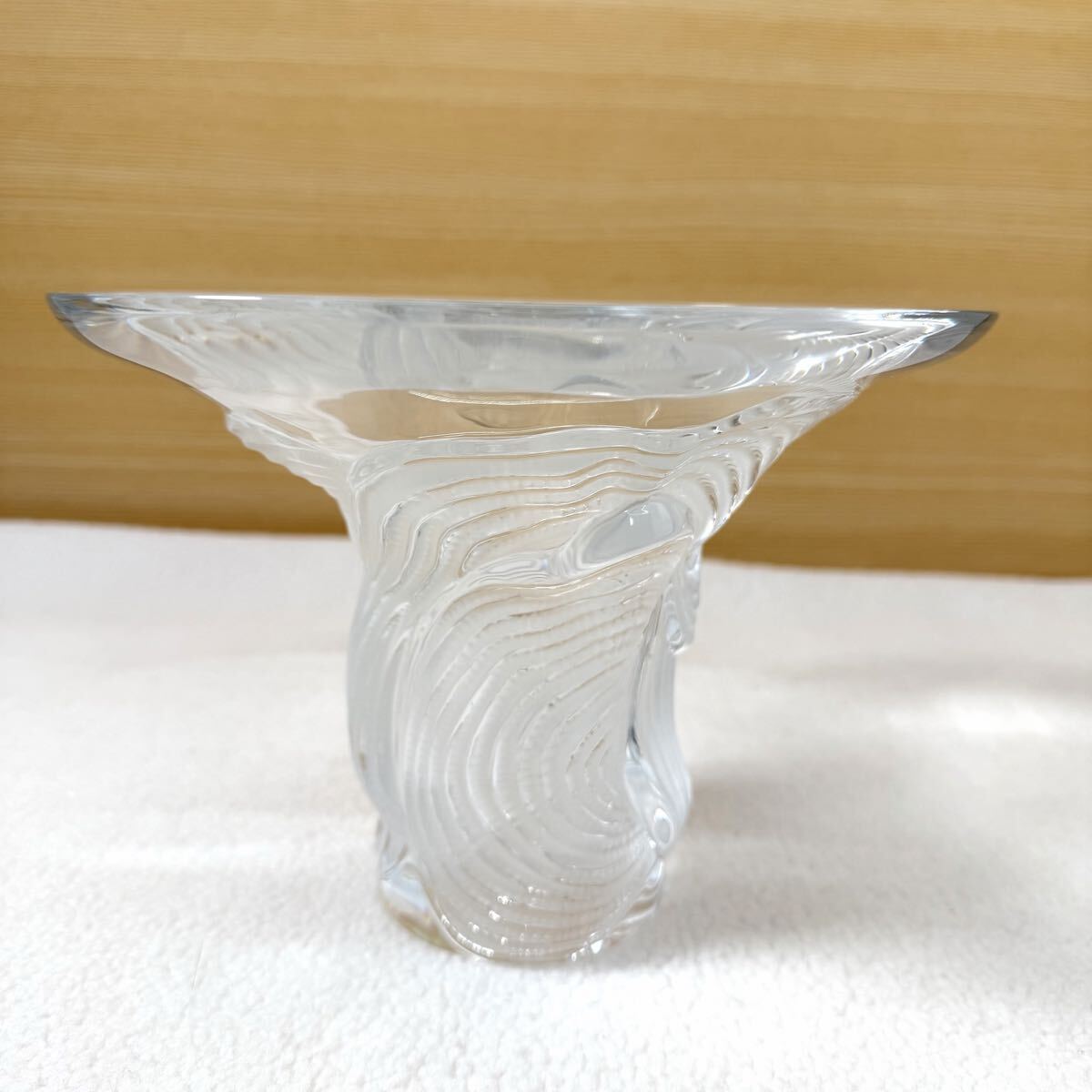 ラリック クリスタル　LALIQUE　crystal glass vase　クリスタルガラス　セルテラ　花瓶　フラワーベース　花器　16cm 花入
