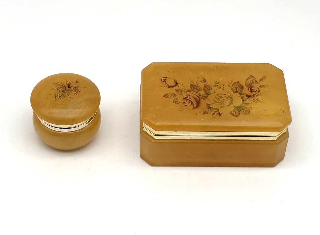 Ducceschi ドチェスキー 小物入れ ジュエリーケース 大理石 ALABASTER イタリア製 コレクター放出品 中古品