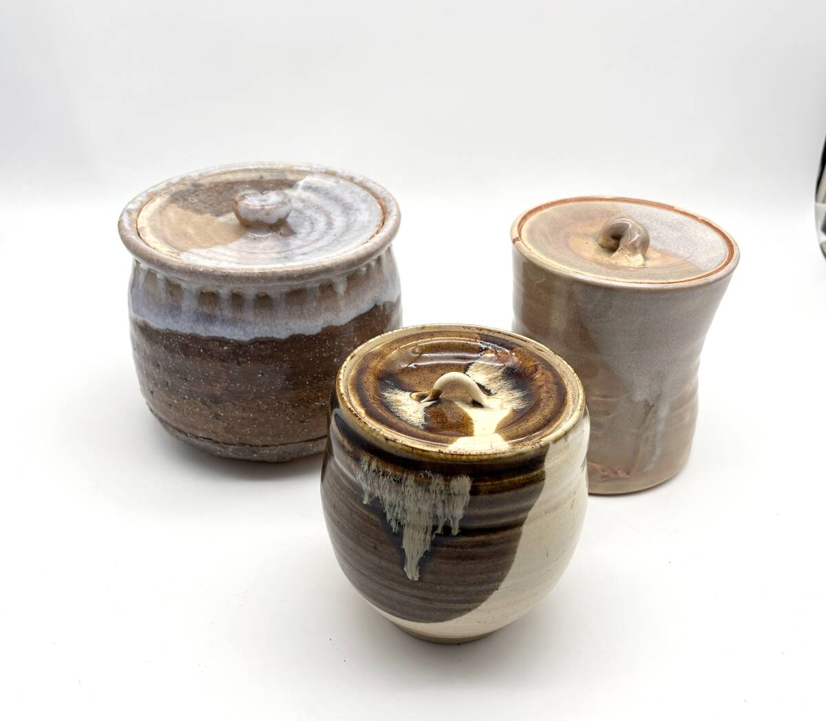 和食器 茶道具 水指 3点まとめ 伝統工芸品 陶磁器 京焼 萩焼 骨董品 コレクター放出品 中古