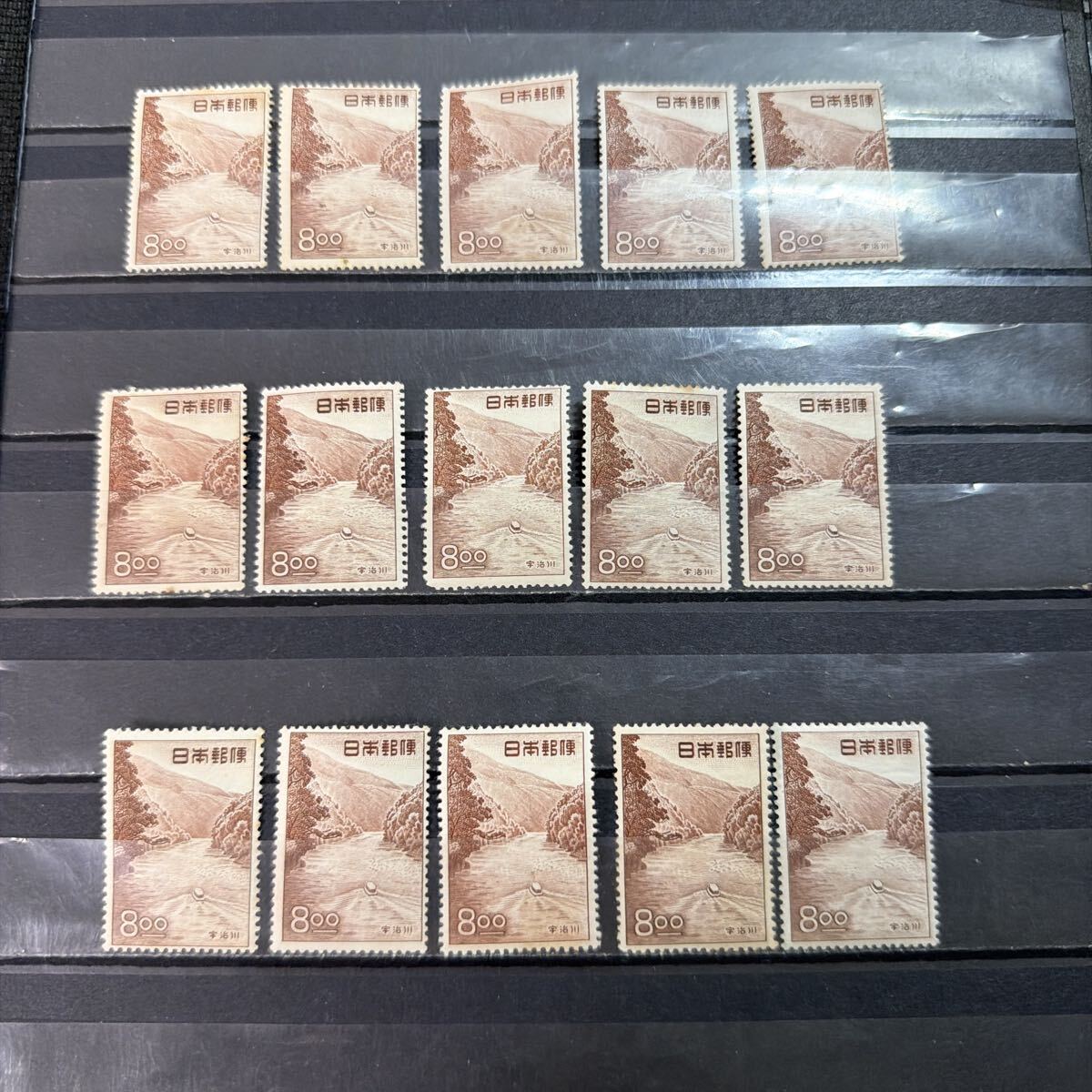 【114】観光地百選切手　未使用　宇治川　8円 15枚 糊有