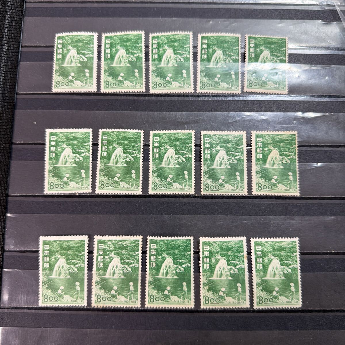 【116】観光地百選切手　赤目四十八滝　8円 未使用　15枚 糊有
