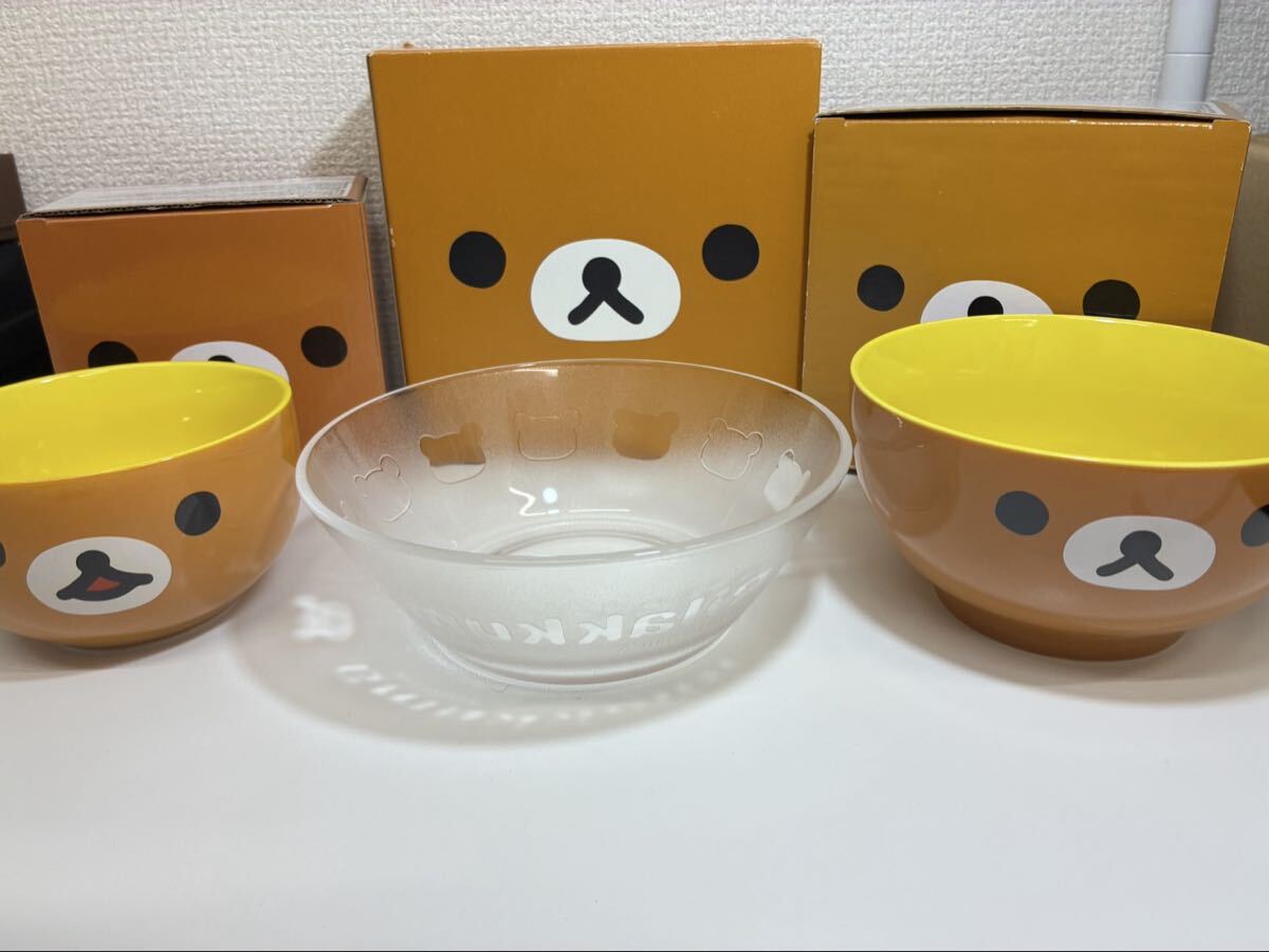 H【4F12】ローソン LAWSON コラボ リラックマ Rilakkuma お皿 ボウル2015年製 ガラス 食器