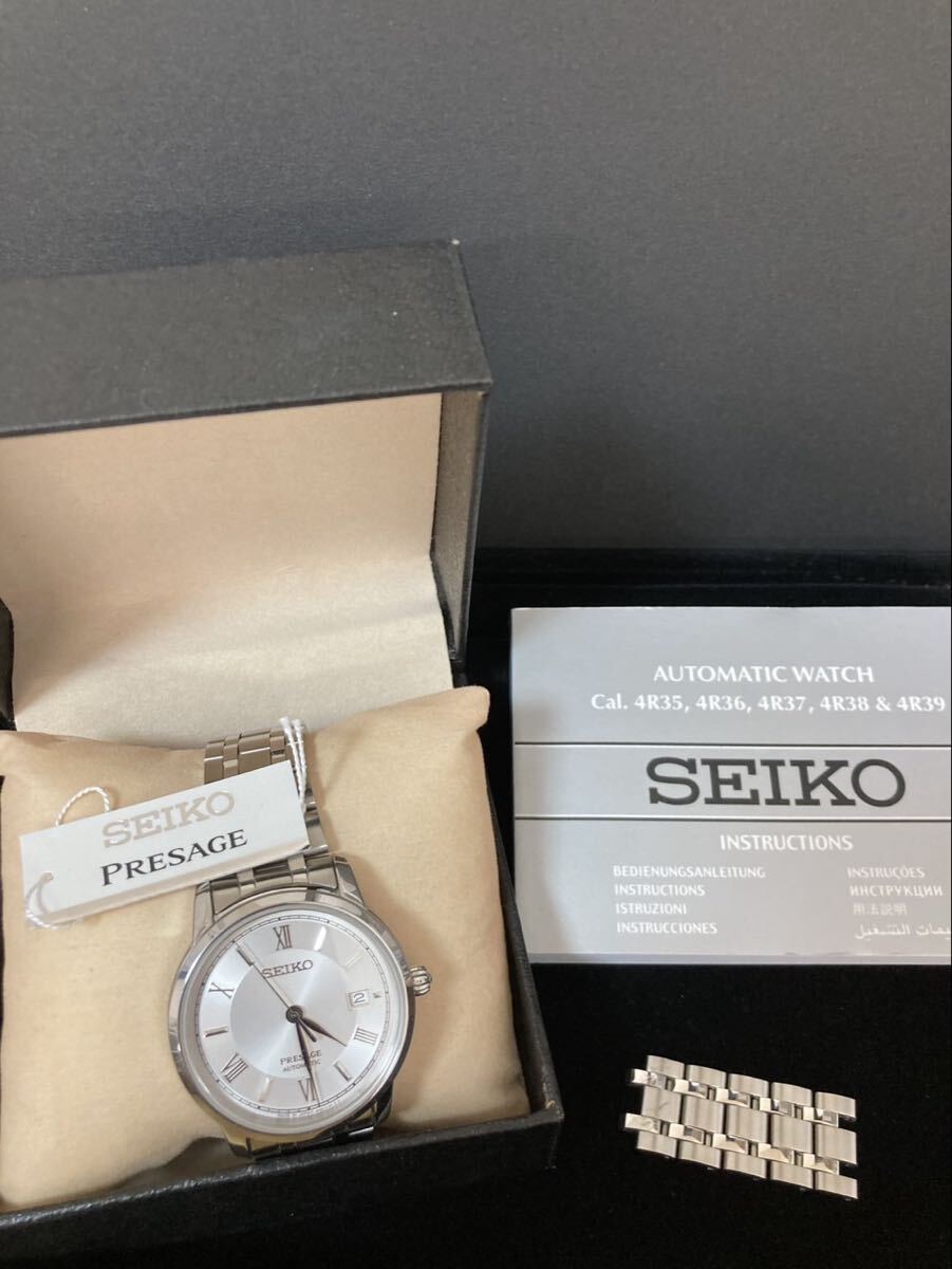 M【7e150】 SEIKO 4R35-01X2 腕時計 時計 セイコー 美品 ベルト 小傷 稼働 自動巻き PRESAGE 稼働品 箱有
