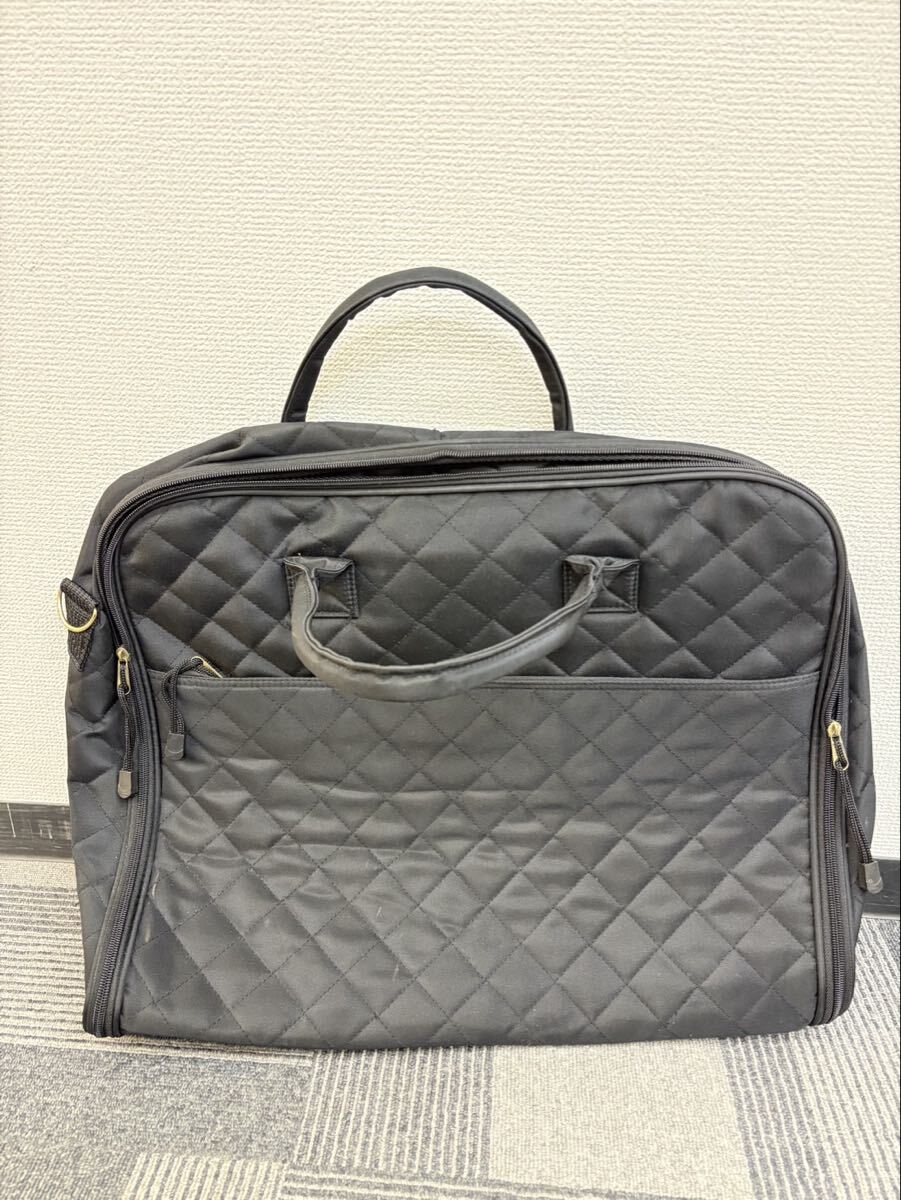 S【3F15】バッグ 衣装バッグ 収納バッグ 着物バッグ ハンガー付き ガーメントバッグ ブラック 収納 黒 ガーメントバッグ