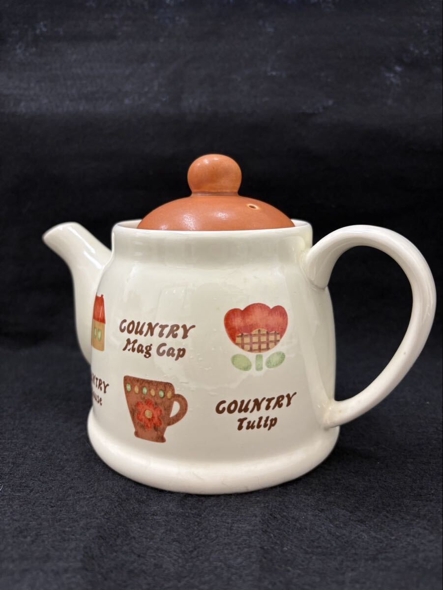 S【2F170】ティーポット ポット 茶器 紅茶 お茶 カントリー ナチュラル 洋食器 陶器 急須 ポット
