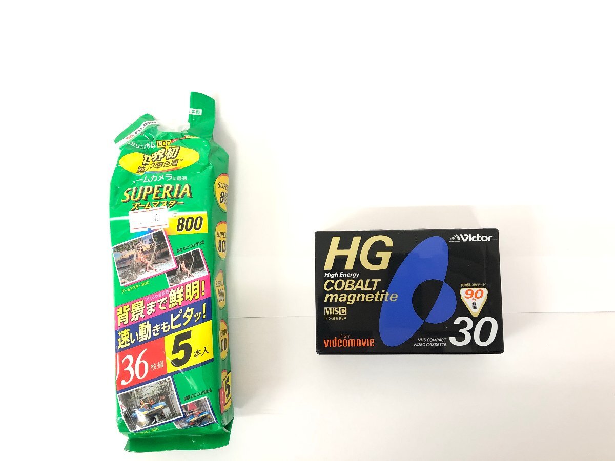 未使用 フジフィルム SUPERIA 800 36枚撮り 4本＋Victor VHS-C HG 30分 ビデオテープ セット ＃0319-1a
