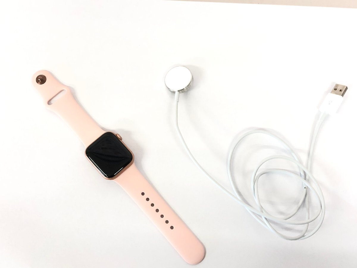 Apple Watch 本体 ピンク系 40mm相当 充電ケーブル付 ペアリング画面表示あり 初期化済み #0402-1a