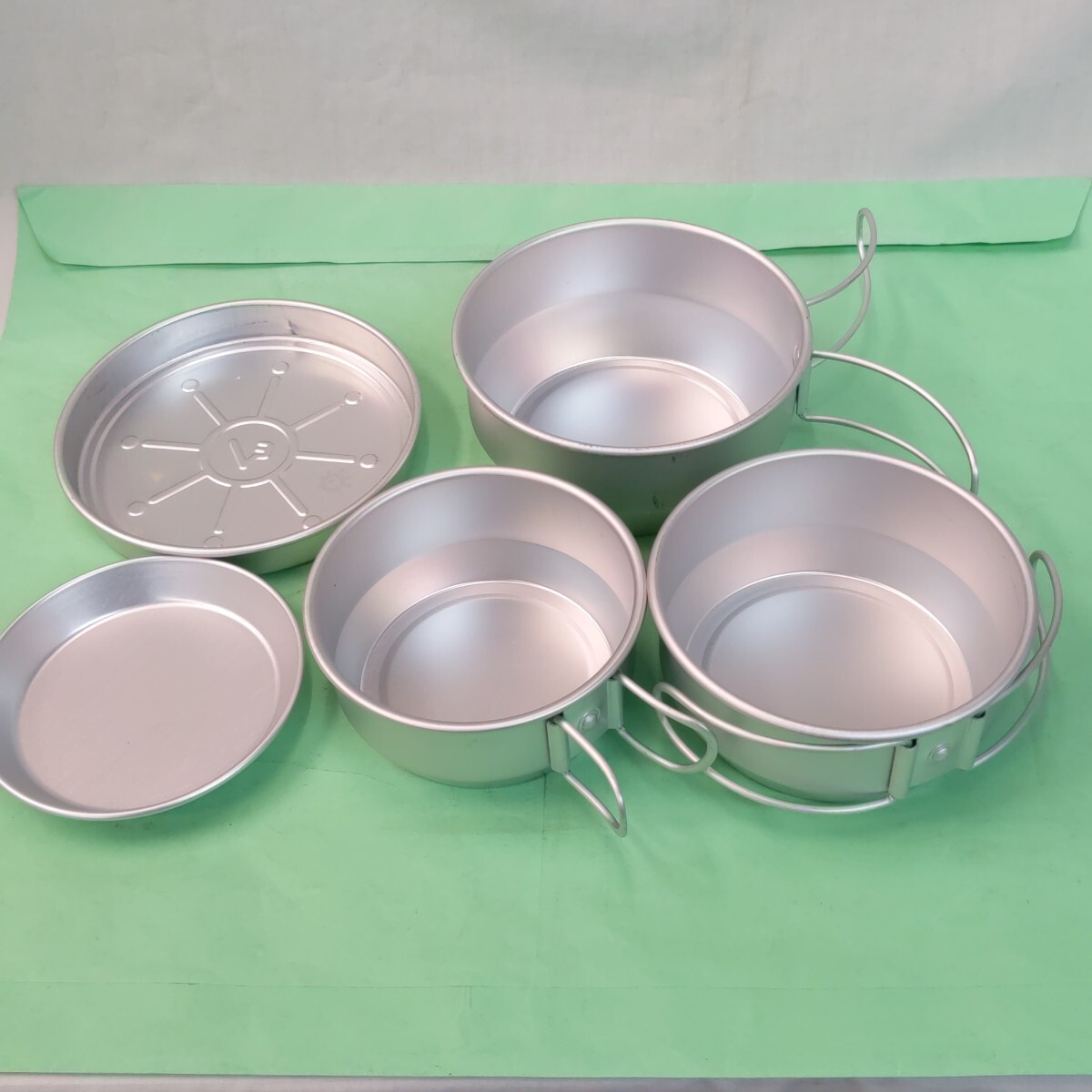 アルミクッカーセット キャンプ アウトドア 調理器具 5点セット　エバニュー