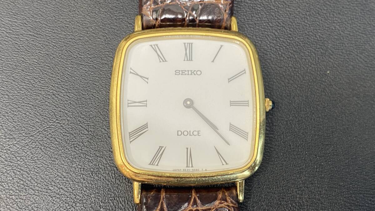 【希少】SEIKO セイコー DOLCE ドルチェ 5E30-5A50 T 4 18KT 金無垢 クオーツ時計 650010
