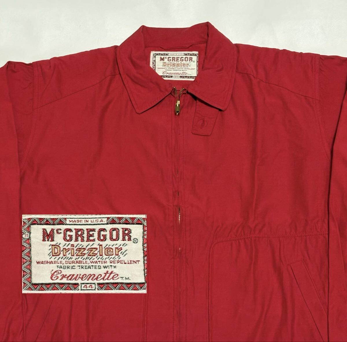 レア 50's McGREGOR マクレガー ドリズラー 赤 44サイズ USA製 Drizzler ビンテージ古着 50年代 60's コットンJK ジェームスディーン