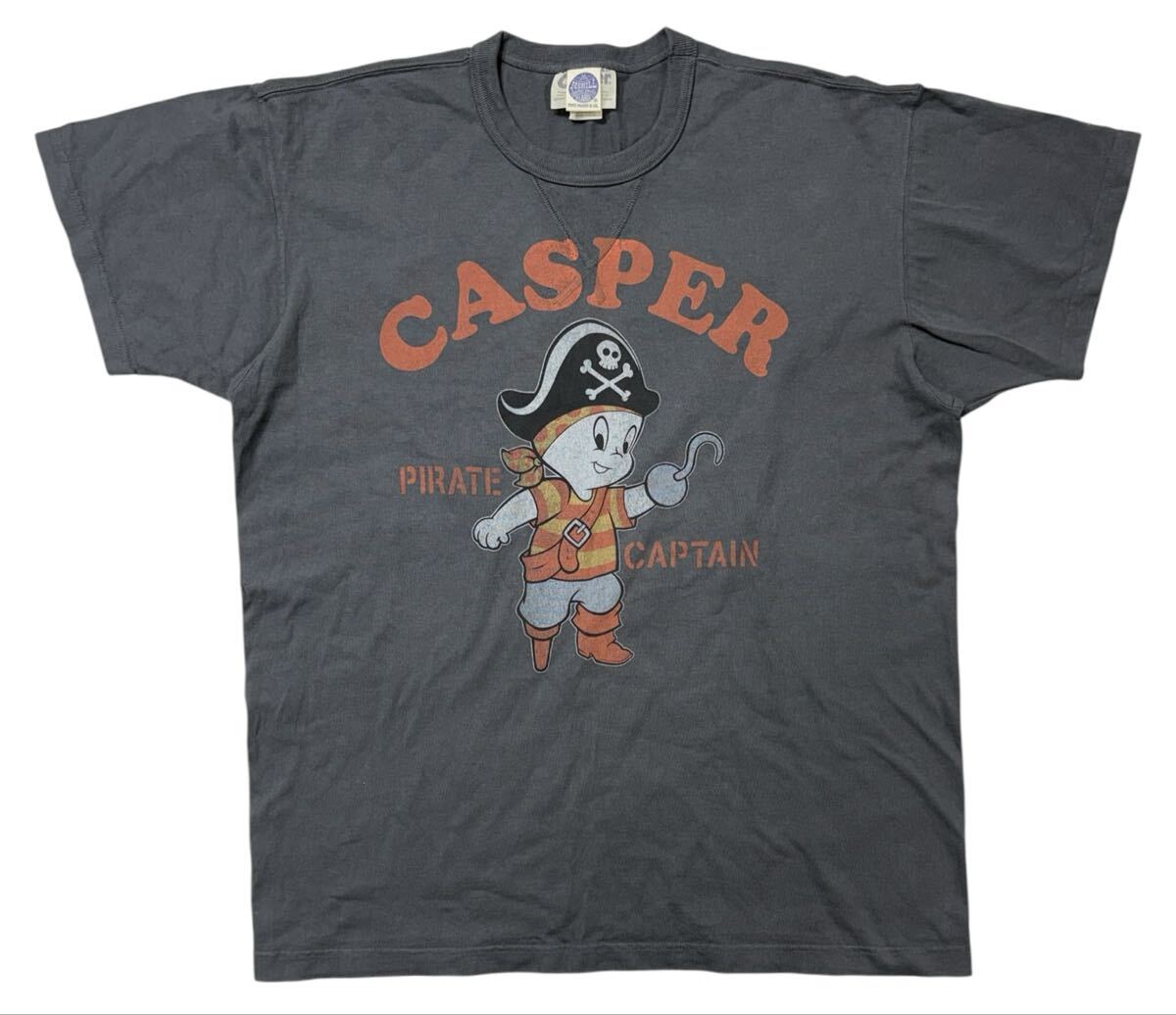 送料無料 ○ TOY'S McCOY McHIL トイズマッコイ マックヒル ○ CASPER キャスパー 海賊プリント 半袖 Tシャツ チャコールグレー XL