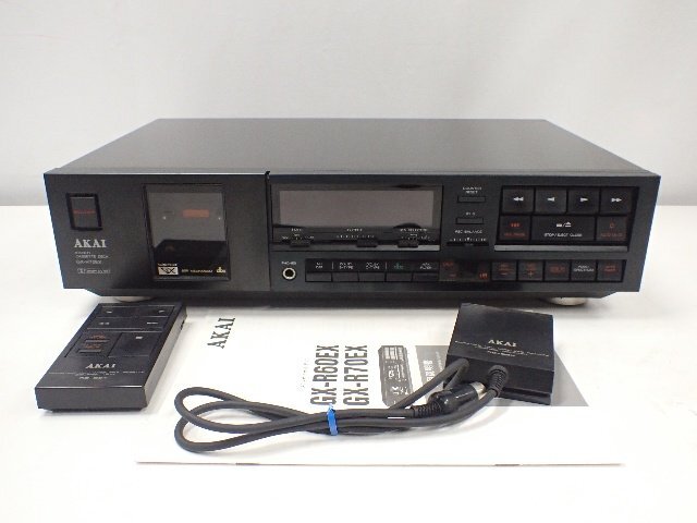 【録再可/難有り】AKAI アカイ カセットデッキ GX-R70EX/RC-92T リモコン/RC-92R リモコンレシーバー/説明書付き ￡ 75645-18
