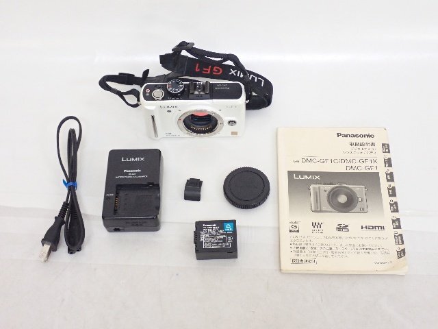 Panasonic パナソニック Lumix ルミックス DMC-GF1 白 ミラーレス一眼 デジタルカメラ 取説付き ÷ 75797-1