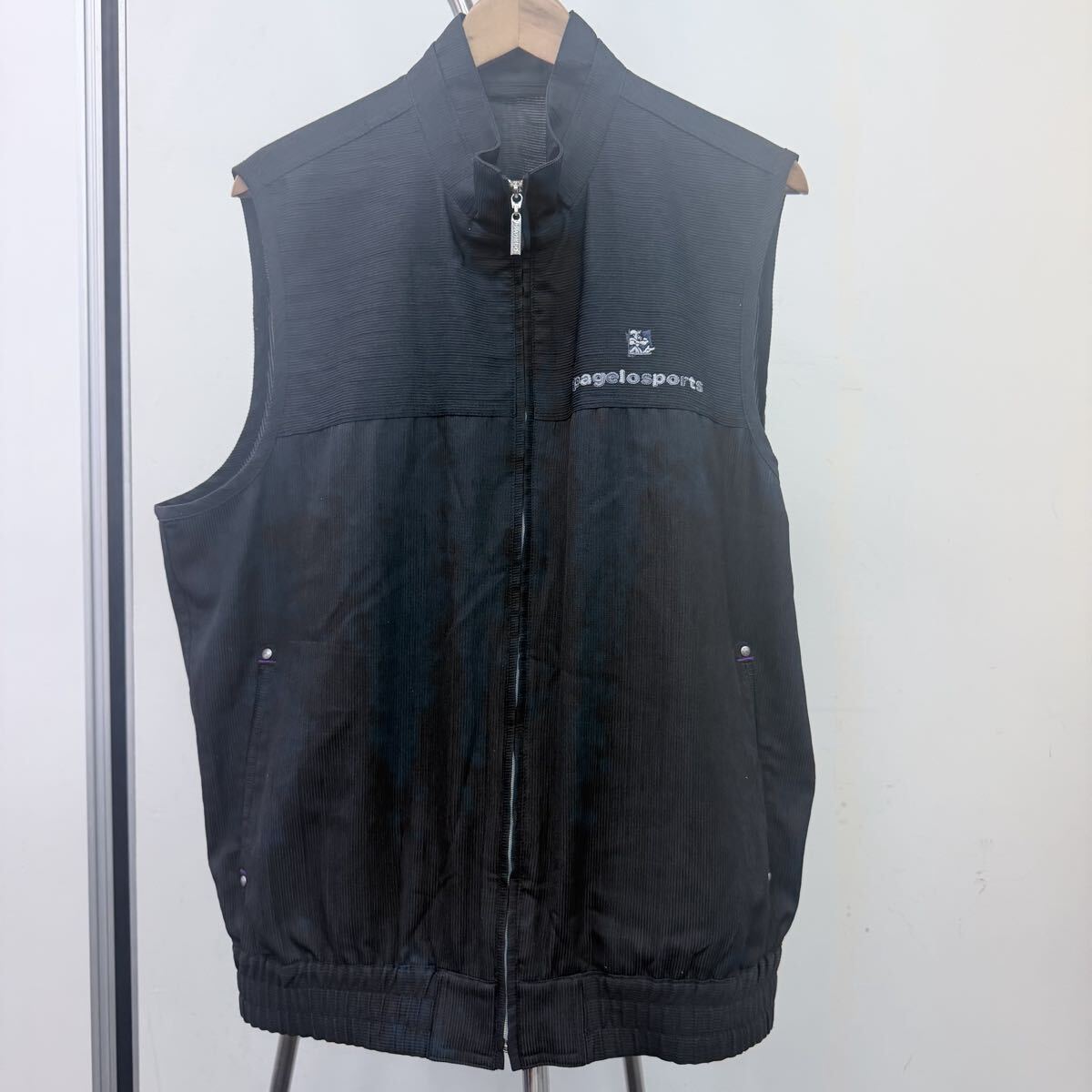 【PAGELO】パジェロ ゴルフウェア ジップアップ ベスト ブラック 黒 LLサイズ ※最終価格 ※最終出品