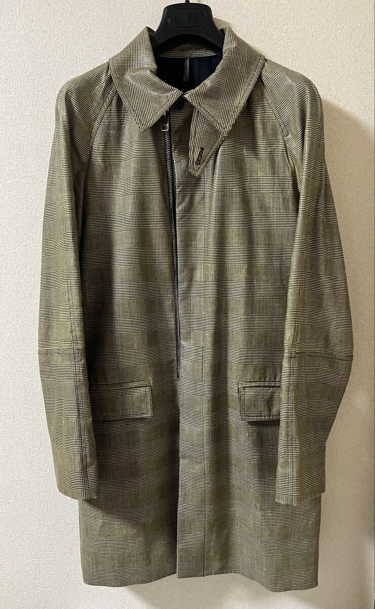 Dior HOMME 07AW グレンチェックのステンカラーコート 7H3130640245 サイズ46 ディオールオム エディスリマン エディ期 アーカイブ