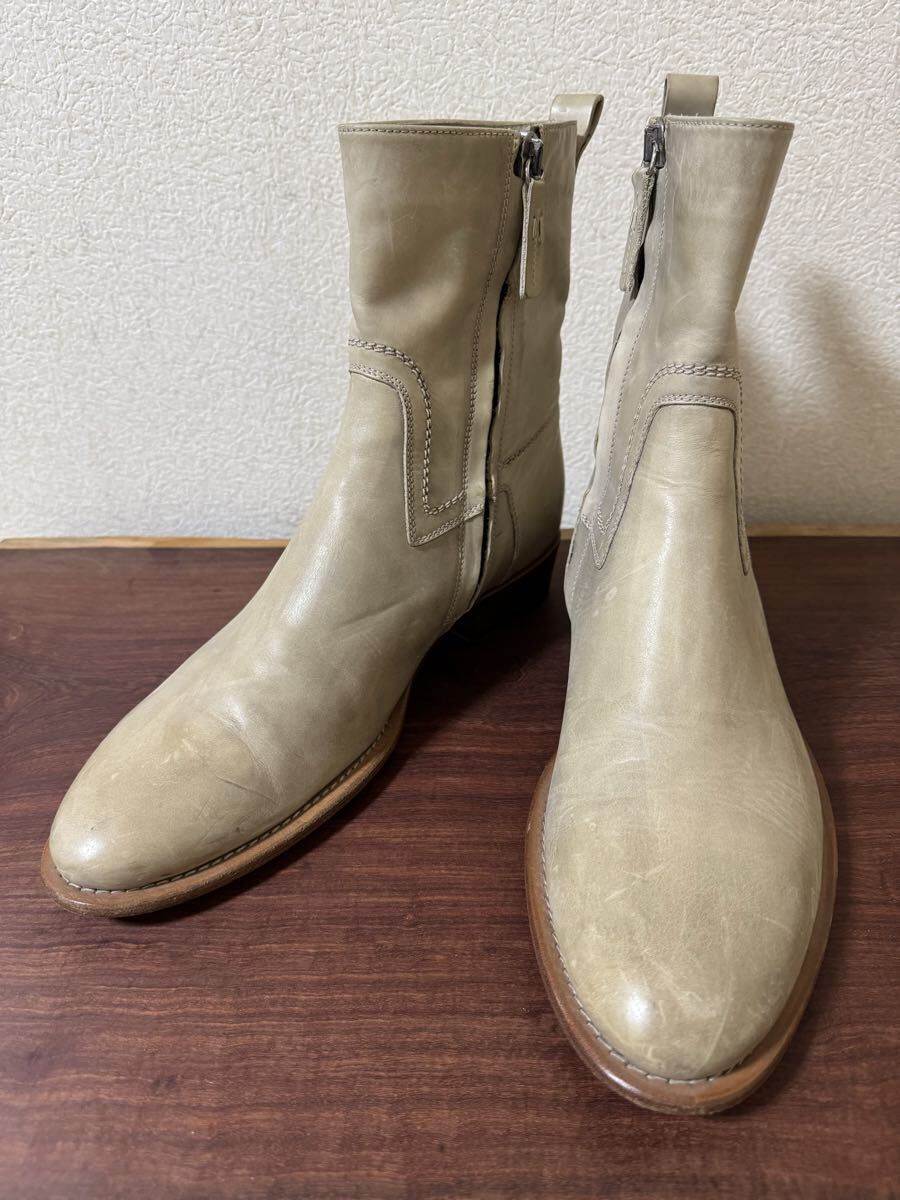 Dior HOMME 06AW ジップアップブーツ サイズ43 ディオールオム エディ・スリマン サイドジップブーツ ショートブーツ ヒールブーツ