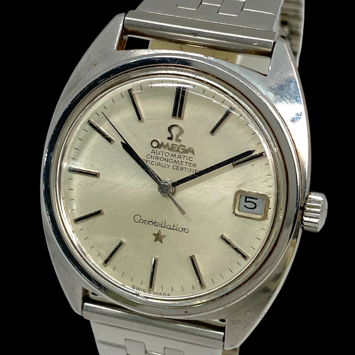 2603T095 OMEGA オメガ 168.017 Constellation コンステレーション メンズ腕時計 動作品 自動巻き 3針 デイト シルバー文字盤 Cライン
