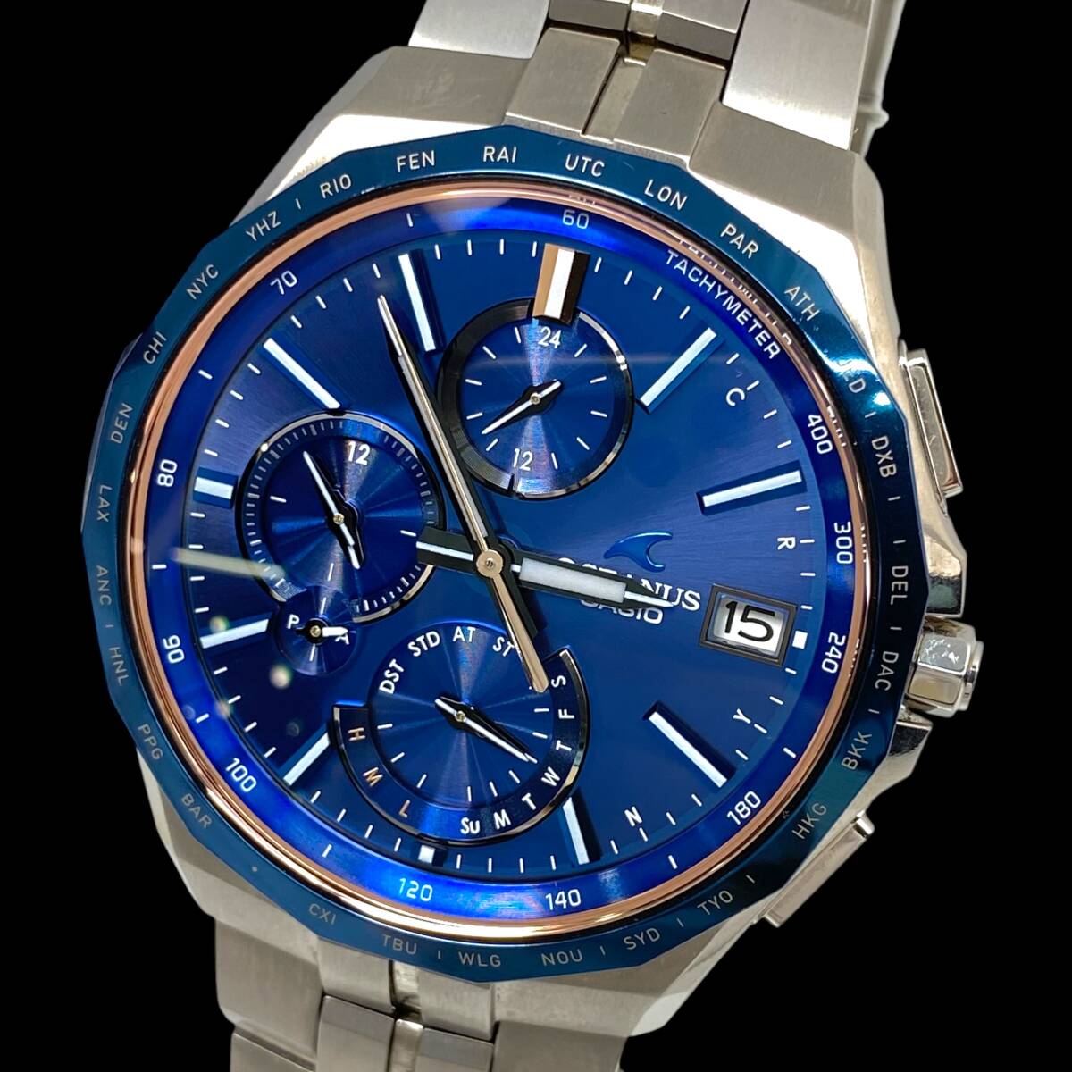 2603T106 【美品】CASIO カシオ 0CW-S5000 OCEANUS Manta オシアナス マンタ メンズ腕時計 現状品 ソーラー タフソーラー デイデイト