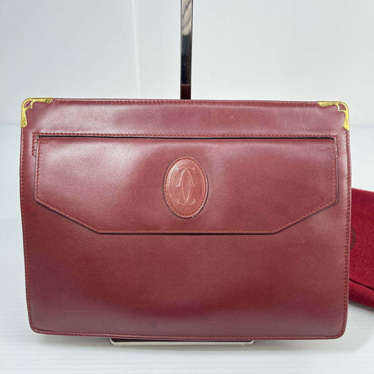 2603M2102 Cartier カルティエ マストライン ロゴ型押し セカンドバッグ クラッチバッグ レザー ボルドー
