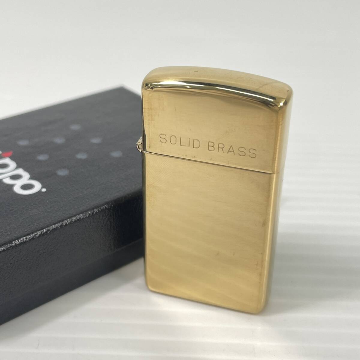 2603M0719 zippo ジッポ オイルライター SOLID BRASS スリムタイプ 箱付