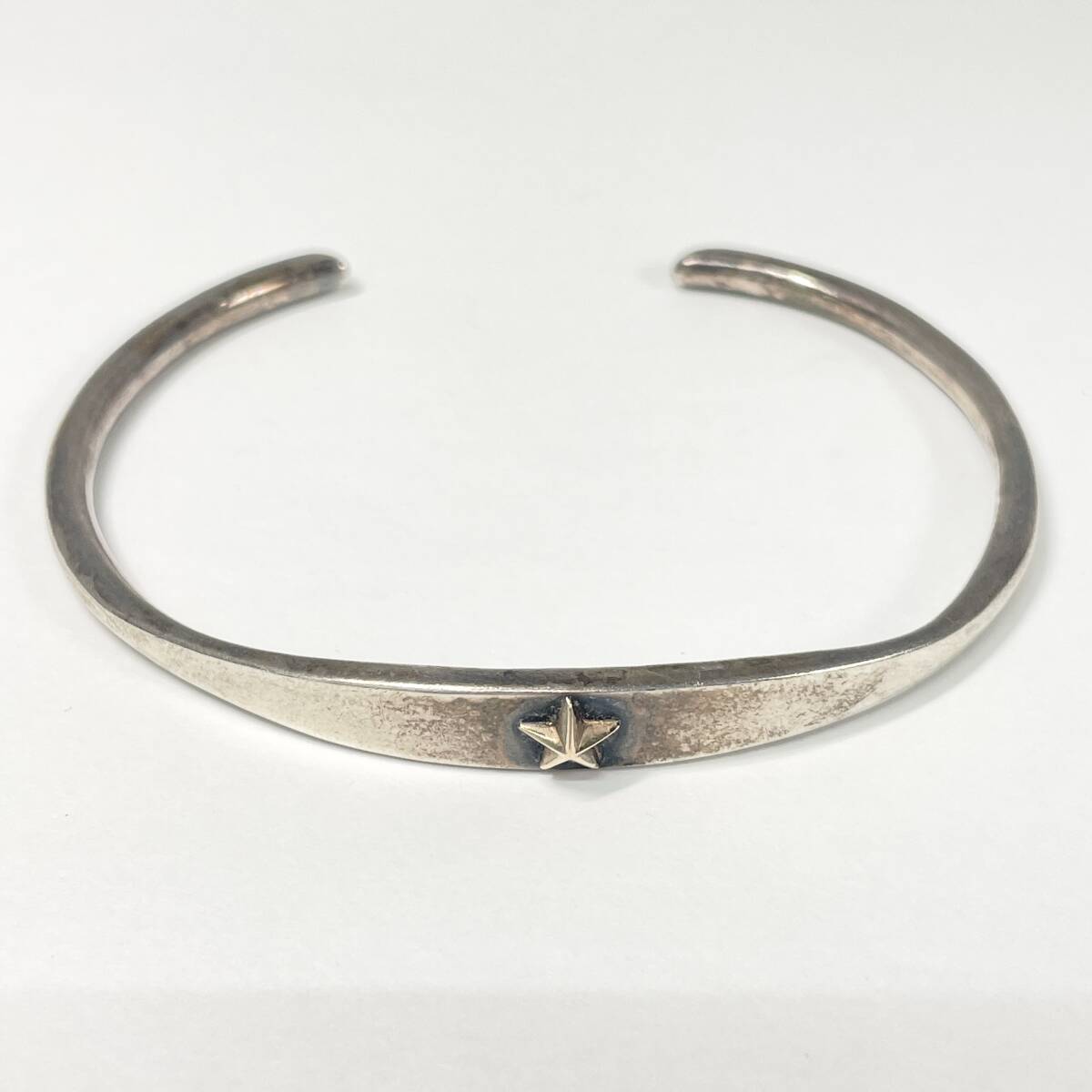2603M3203 APPLIED アプライド STERLING SILVER/K10刻印有 バングル 星 スター ブレス 腕輪 重量約15.1g 内径約17.5cm
