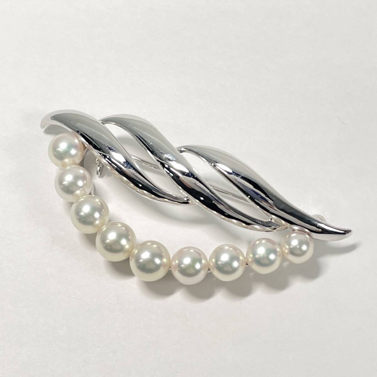 2603M3210 田崎真珠 TASAKI S刻印 パールブローチ 重量約6.8g