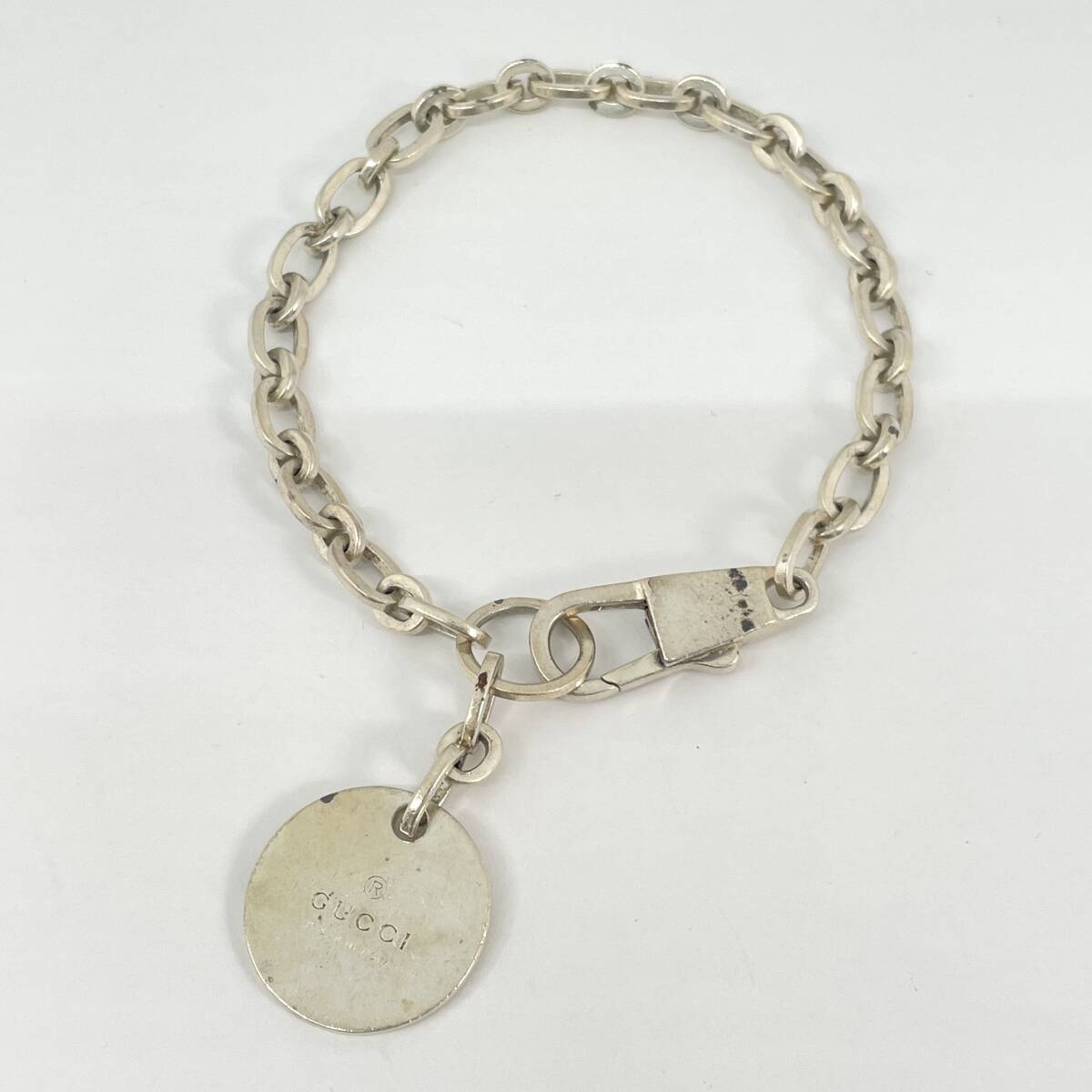 2603M3618 GUCCI グッチ ロゴプレート チェーンブレスレット 重量約28.0g 全長約25.2cm 925刻印有