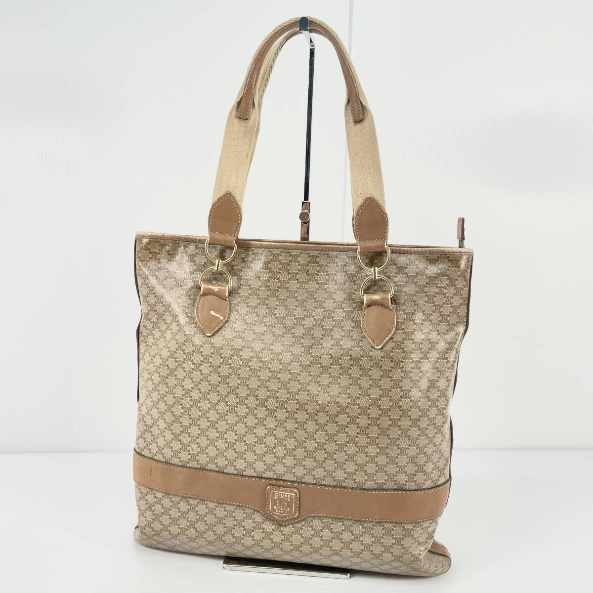 2603M3710 CELINE セリーヌ マカダム柄 PVC×レザー トートバッグ