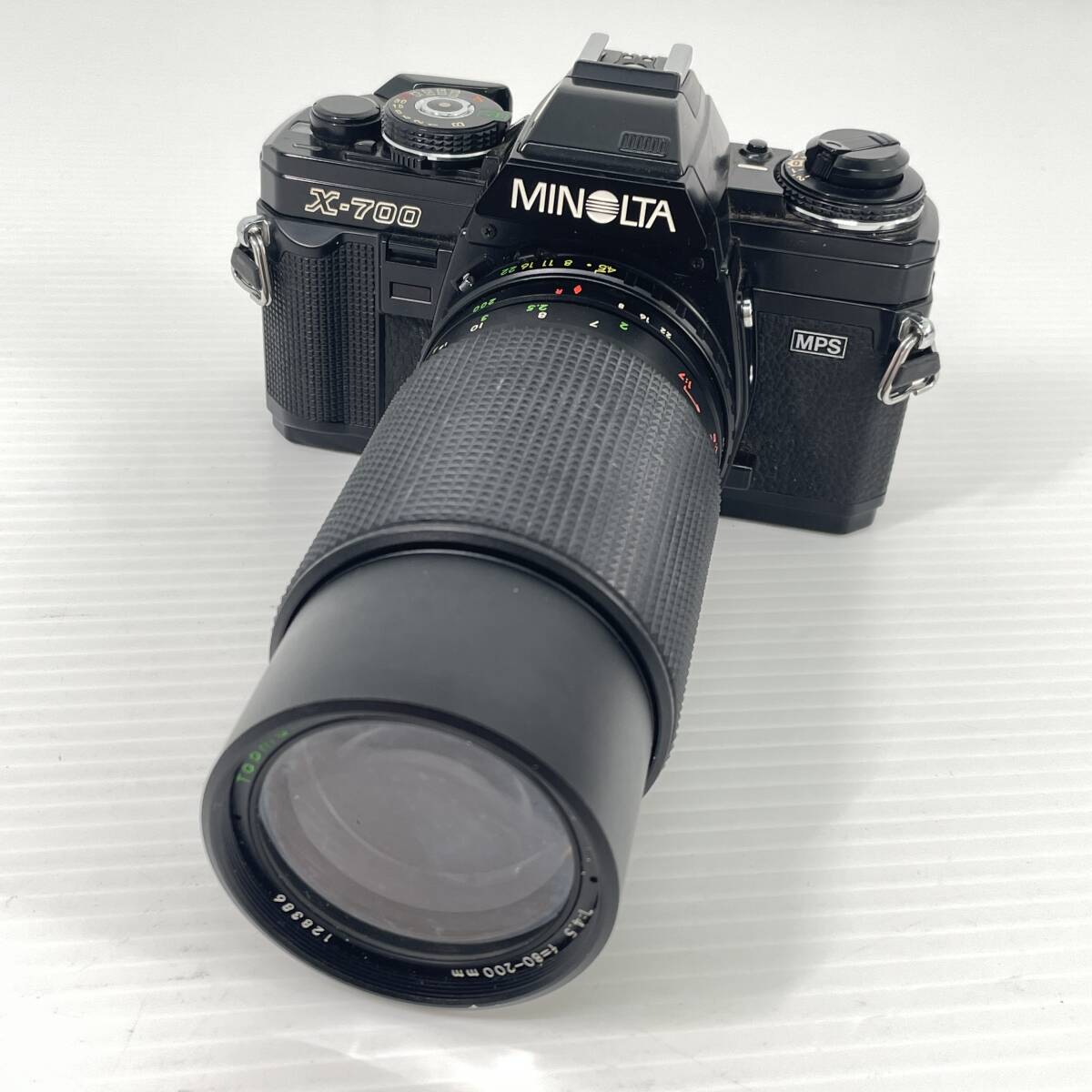 2603M3320 MINOLTA ミノルタ フィルムカメラ X-700/レンズ Topman MC ZOOM/C-MACRO 1：4.5 f=80-200mm 通電確認済