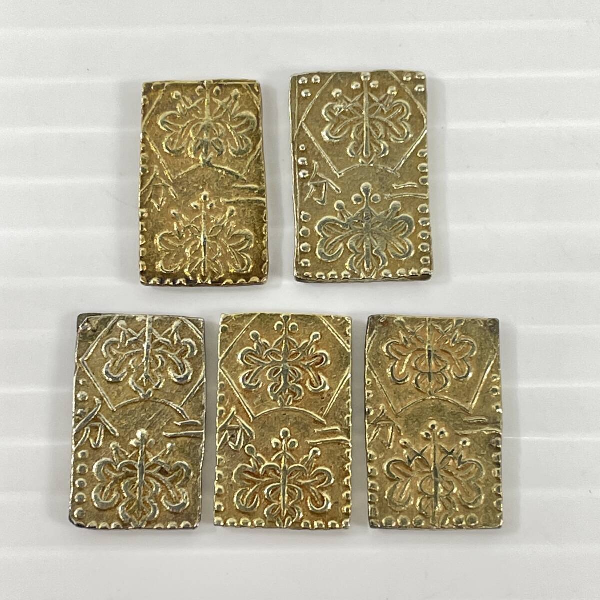 2603M3410 古銭 二分金 明治二分判 計5枚　詳細不明